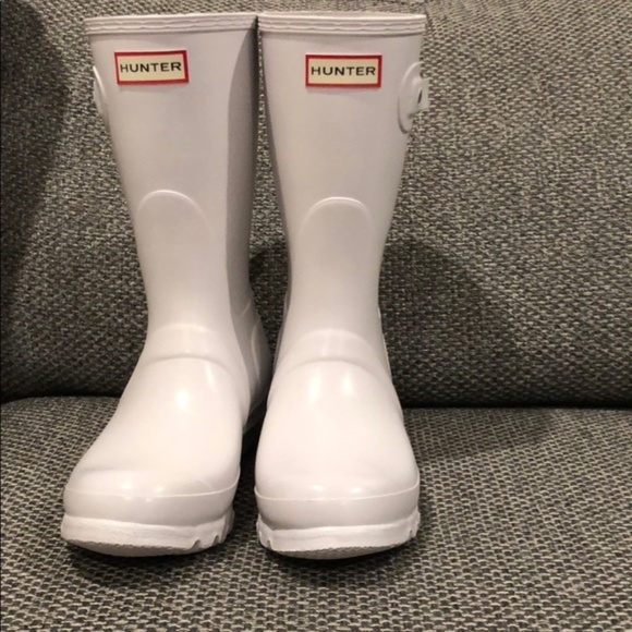 short white hunter rain boots
